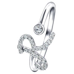 Alphabet Initial-R-Letter persönlicher Diamant 0,11 Karat 9Kt Weißgold Ring