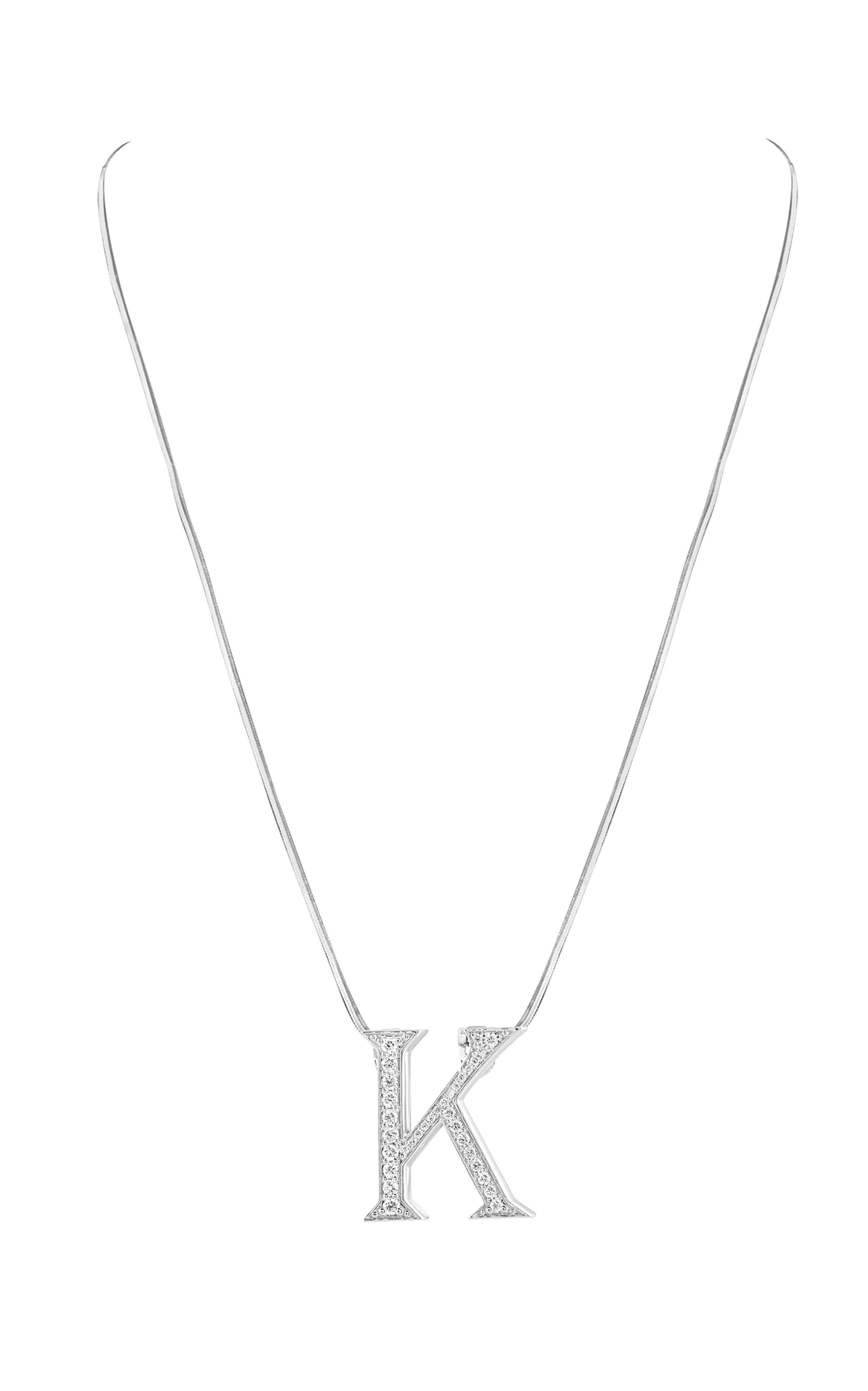 Taille ronde Sac Bijoux Alphabet 'K' avec diamants naturels en vente