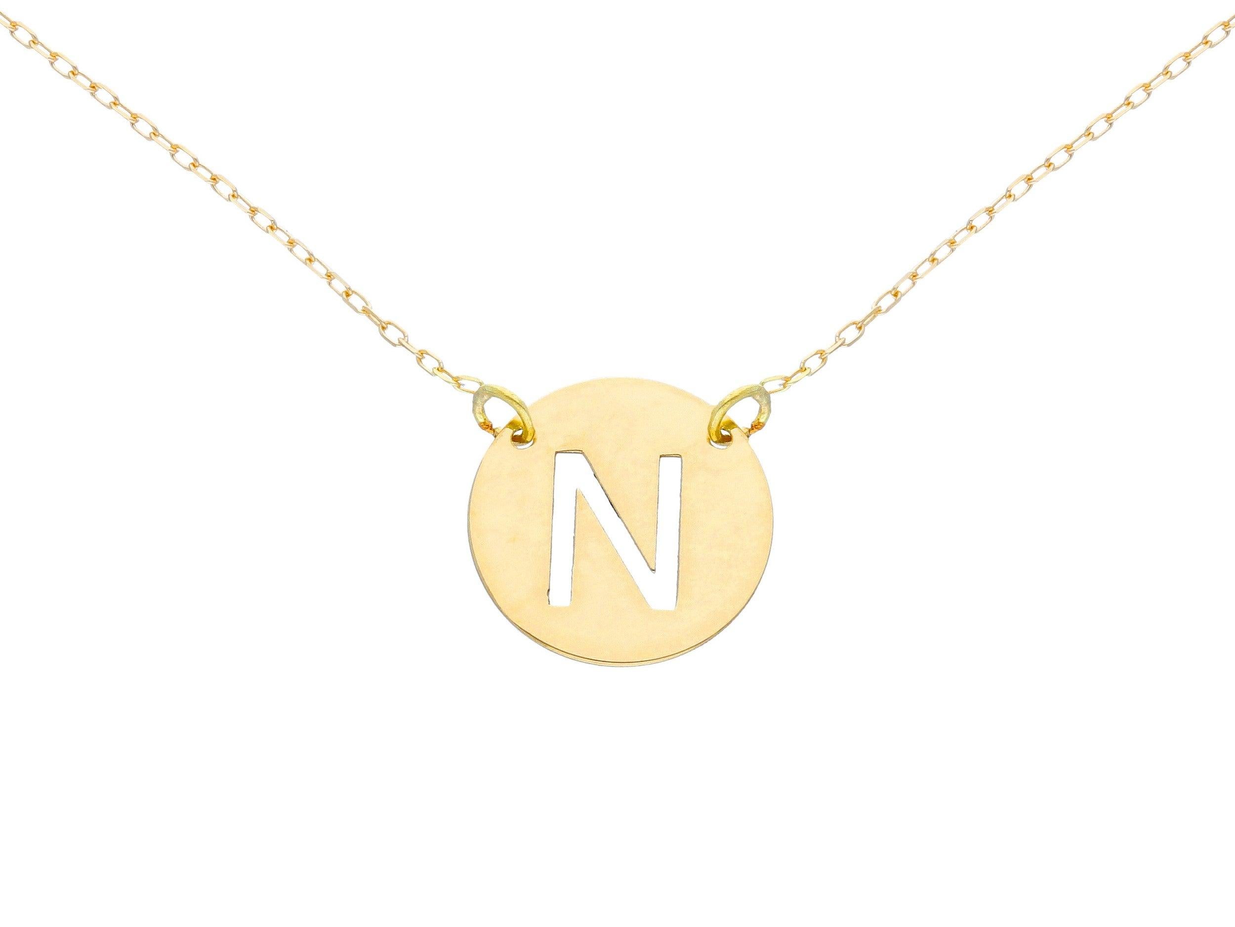 Alphabet Letter A 18k Gold Chain Pendant For Sale 3