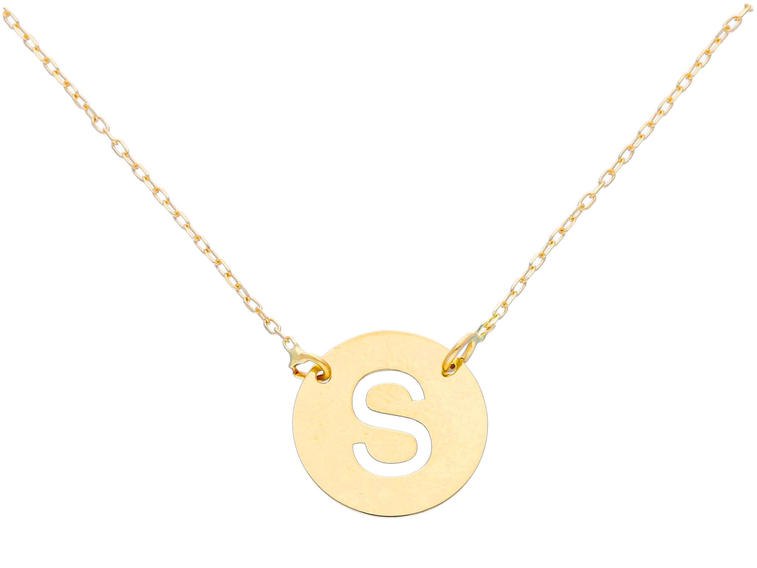 Alphabet Letter A 18k Gold Chain Pendant For Sale 6