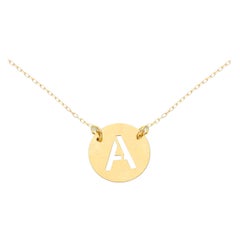 Pendentif chaîne en or 18 carats avec lettres en forme d'alphabétisme