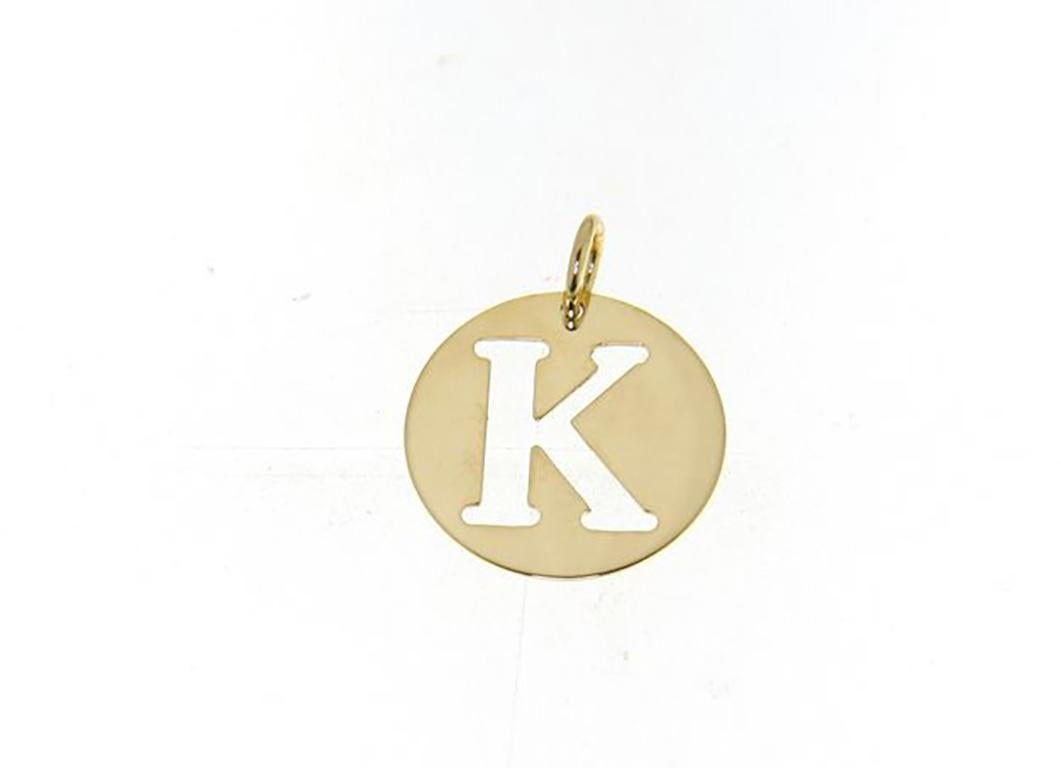 Alphabet Letter A 18k Yellow Gold Chain Pendant For Sale 7