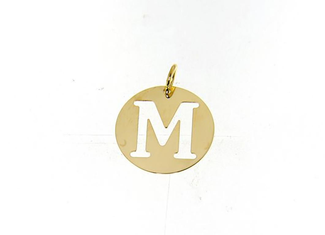 Alphabet Letter A 18k Yellow Gold Chain Pendant For Sale 9