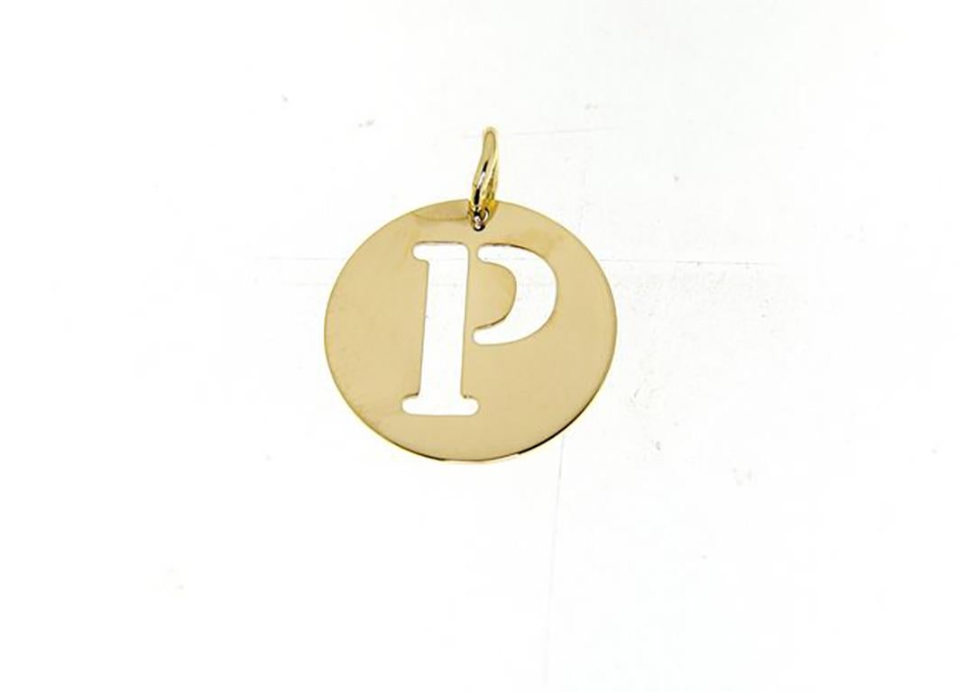 Alphabet Letter A 18k Yellow Gold Chain Pendant For Sale 11