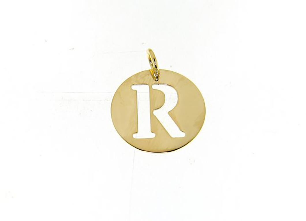 Alphabet Letter A 18k Yellow Gold Chain Pendant For Sale 12