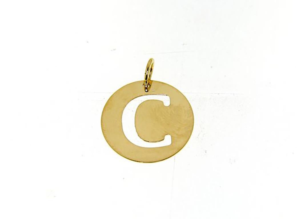Alphabet Letter A 18k Gelbgold Kette Anhänger für Damen oder Herren