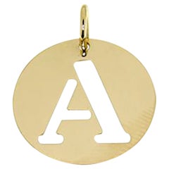 Alphabet Letter A 18k Gelbgold Kette Anhänger