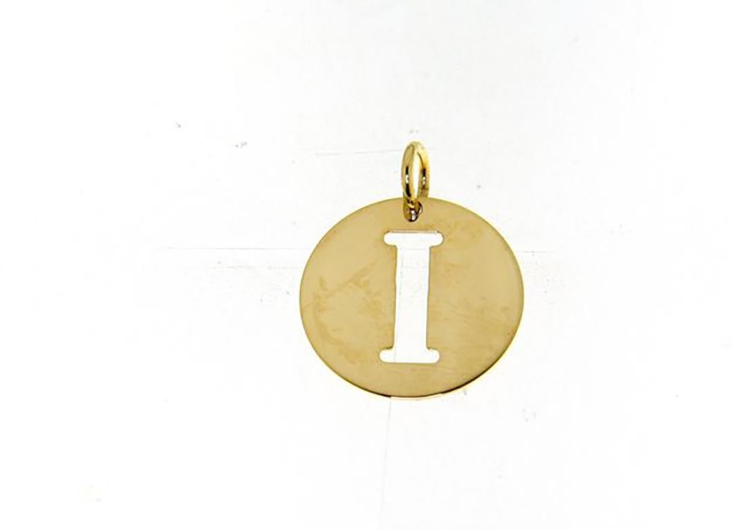 Alphabet Letter B 18k Yellow Gold Chain Pendant For Sale 2