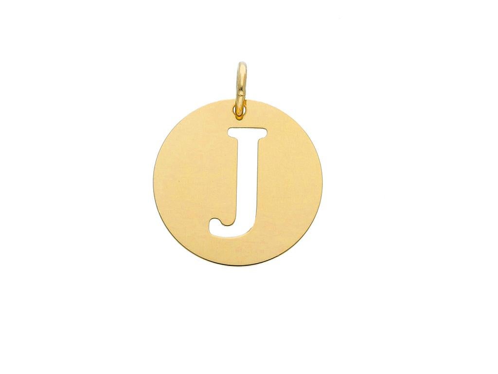 Alphabet Letter B 18k Yellow Gold Chain Pendant For Sale 3