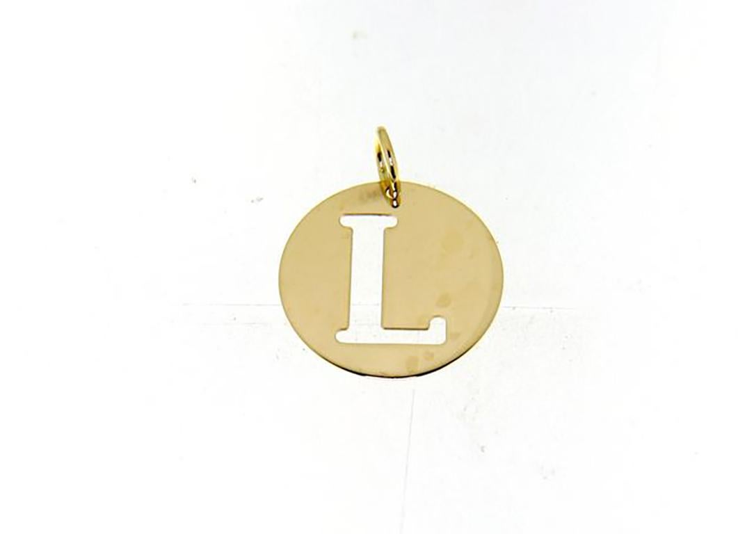 Alphabet Letter B 18k Yellow Gold Chain Pendant For Sale 5