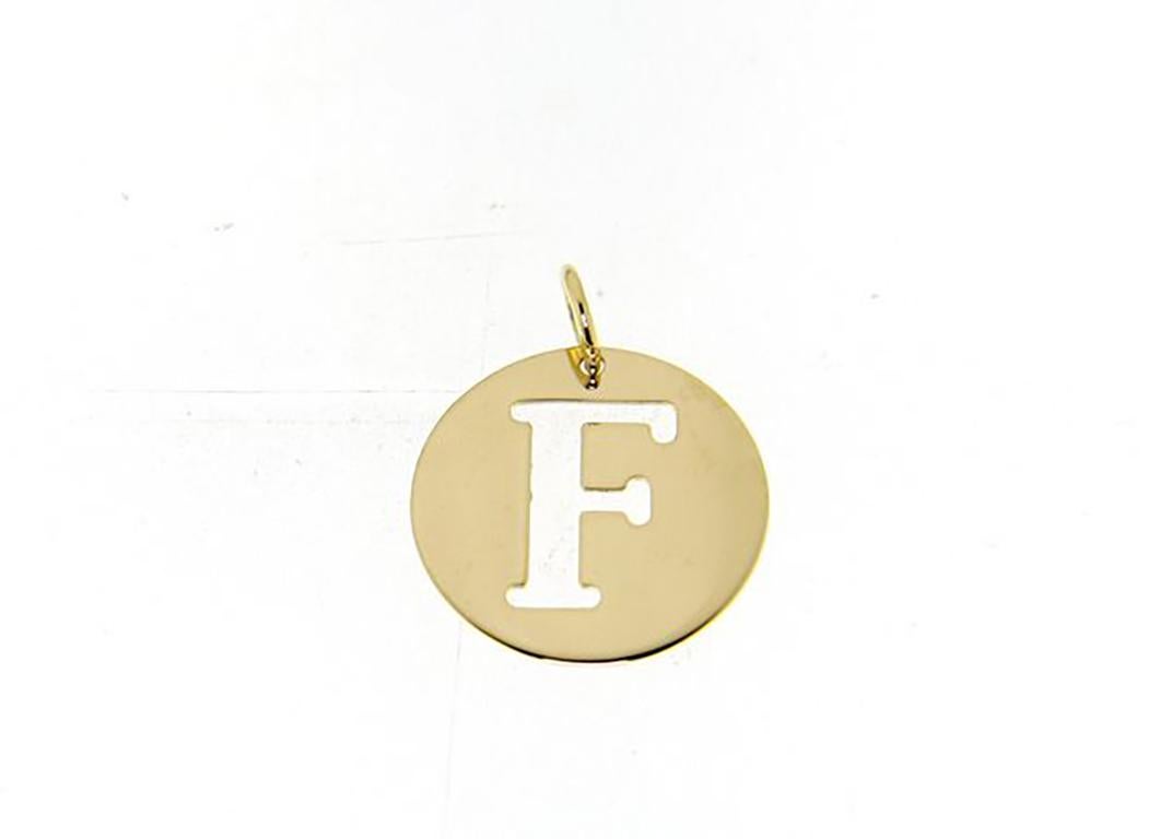 Alphabet Letter B 18k Yellow Gold Chain Pendant In New Condition For Sale In Bilbao, ES