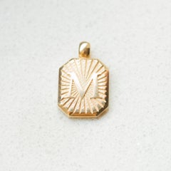 Alphabet Letter Pendant 14K Solid Gold Heirloom Jewelry