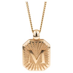 Alphabet Letter Pendant 14K Solid Gold Heirloom Jewelry
