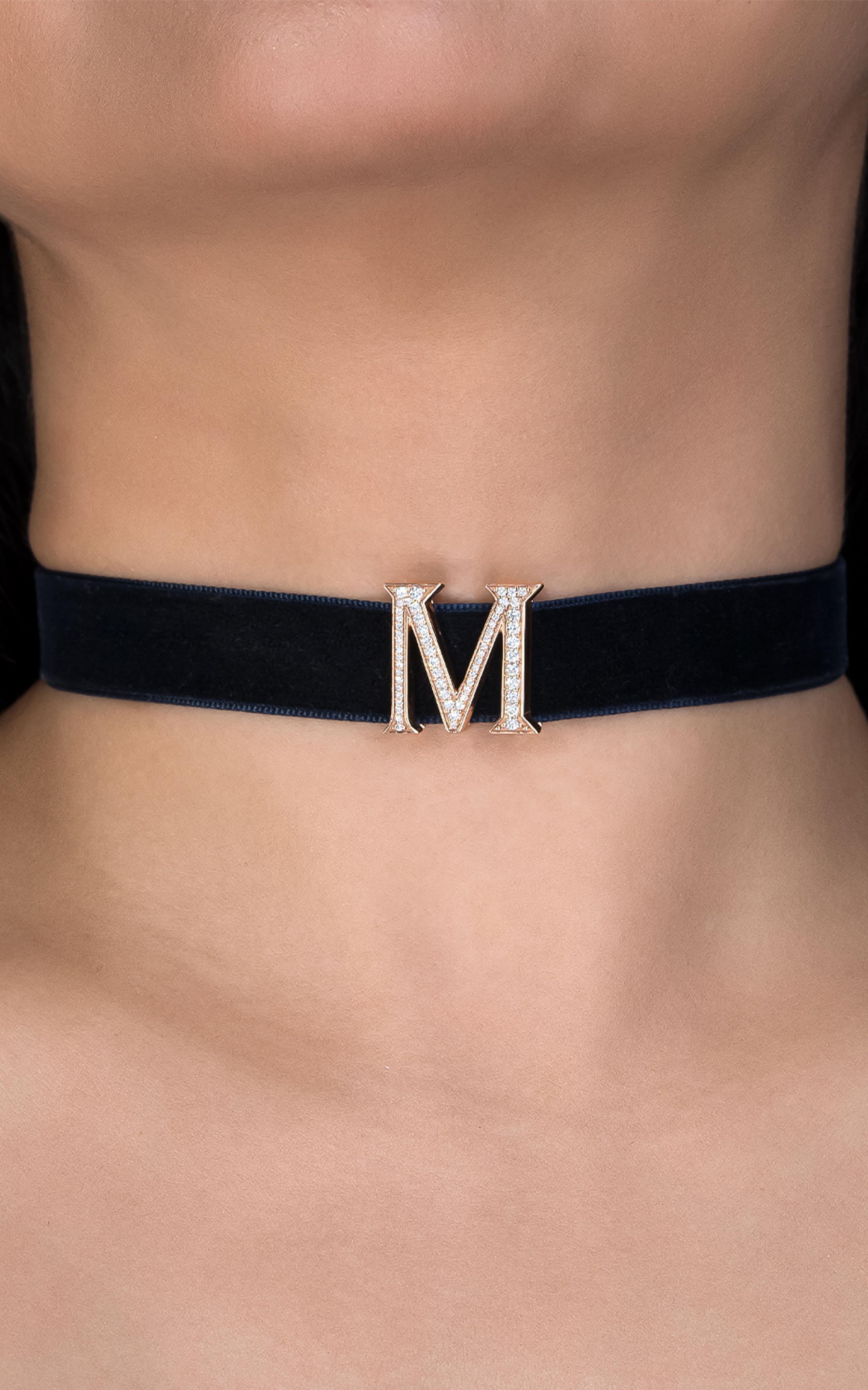 Alphabet 'M' Bag Bijoux with Natural Diamonds In New Condition For Sale In Dubai, AE