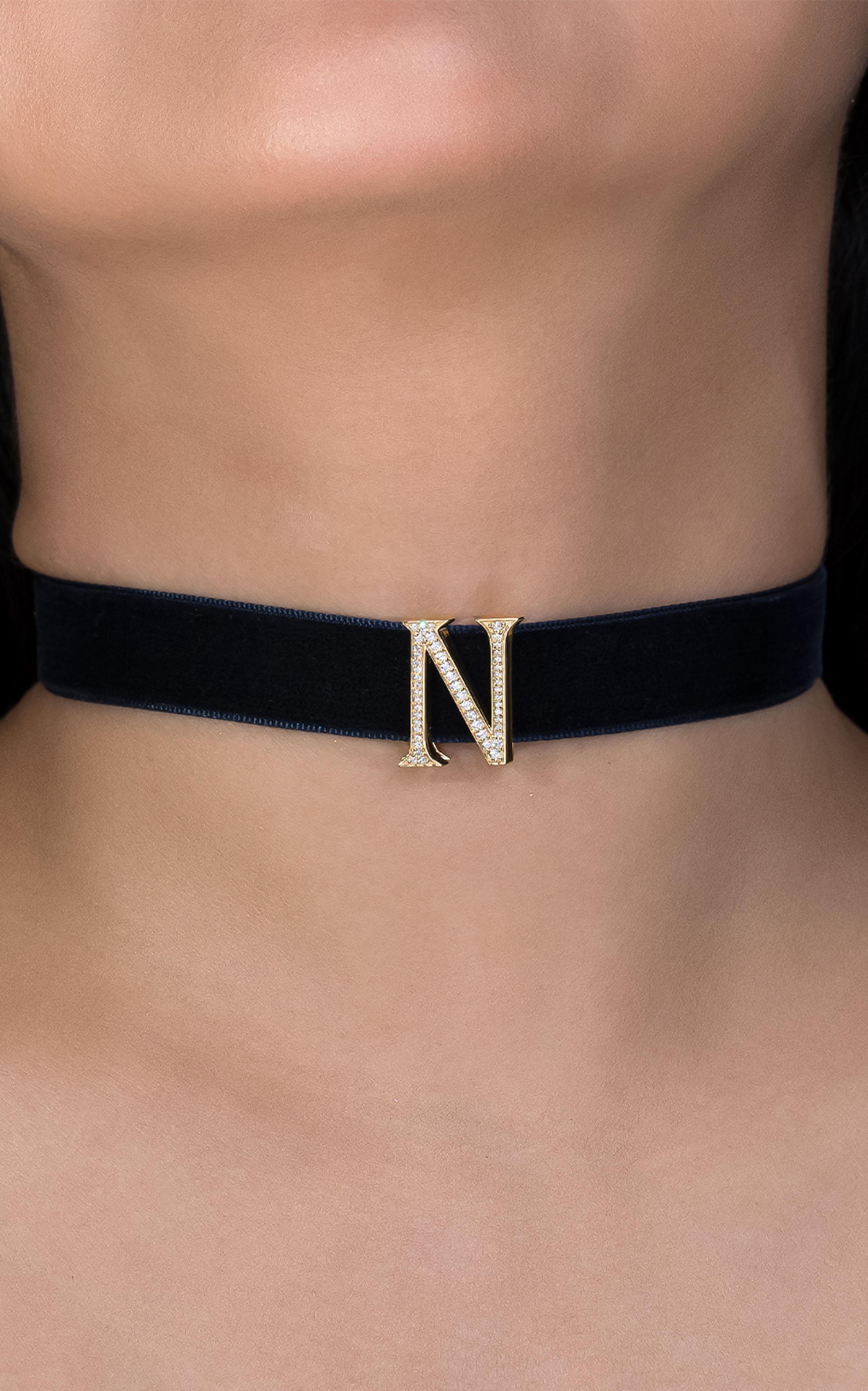 Alphabet 'N' Bag Bijoux with Natural Diamonds In New Condition For Sale In Dubai, AE