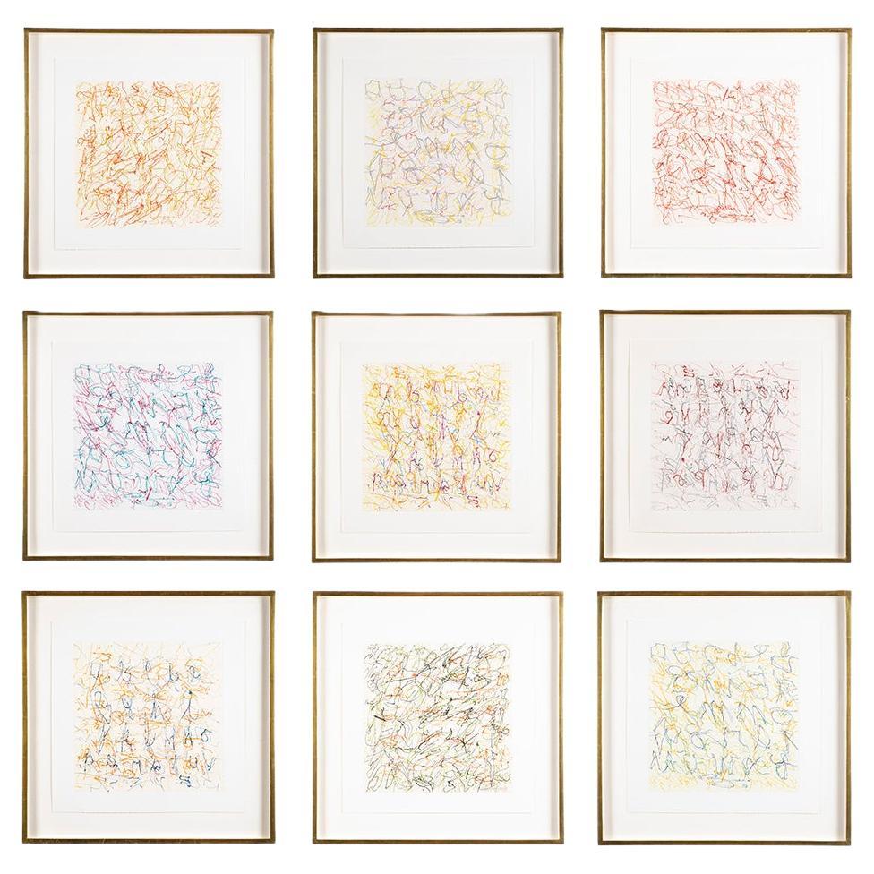 "Alphabet Series" A Set of 9 Color Etchings by John Chamberlain