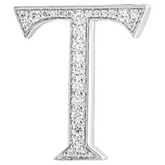 Alphabet 'T' Bag Bijoux with Natural Diamonds