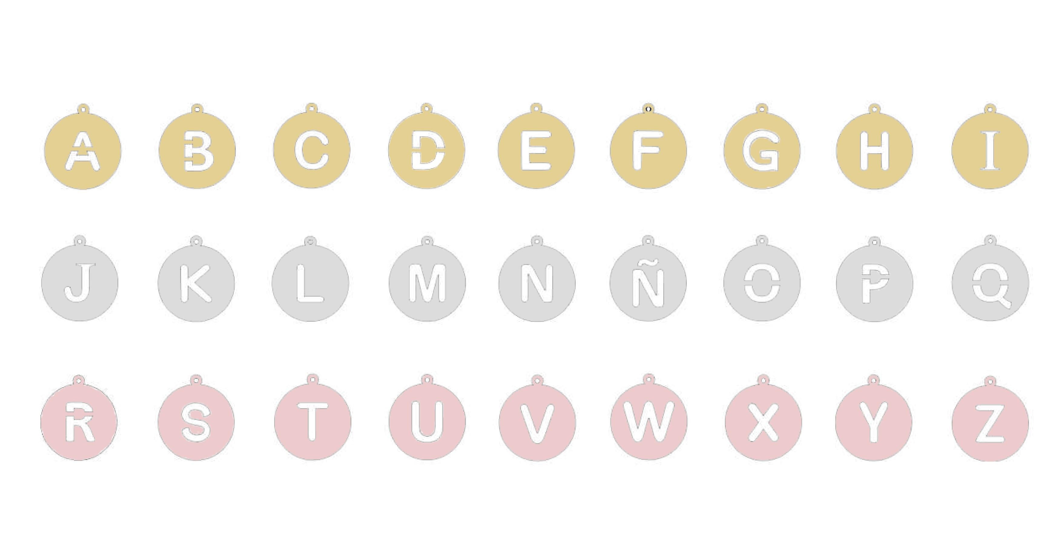 Alphabet Token a Necklace 18 Karat Yellow Gold For Sale 5