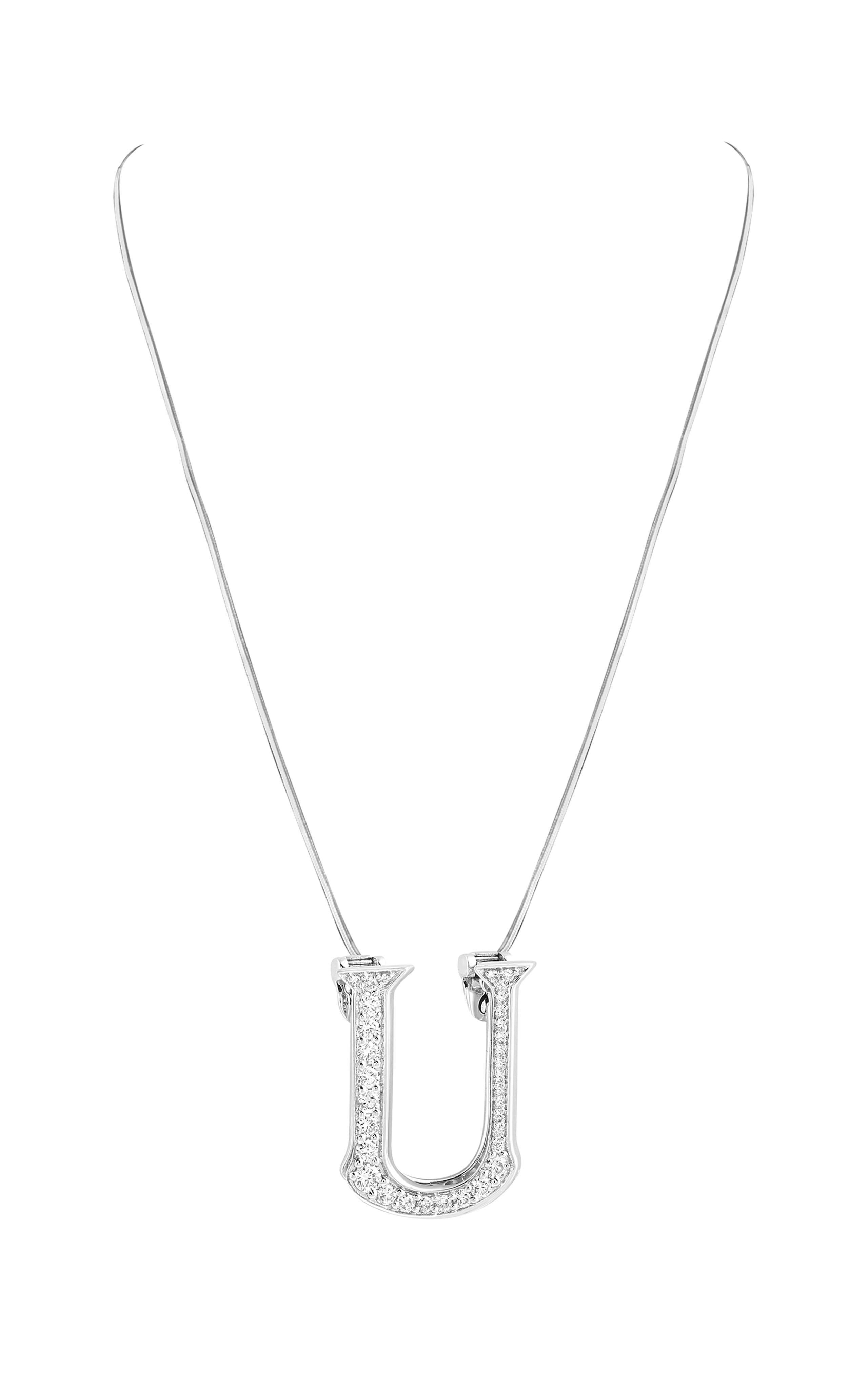 Taille ronde Sac à main Alphabet 'U' Bijoux avec diamants naturels en vente