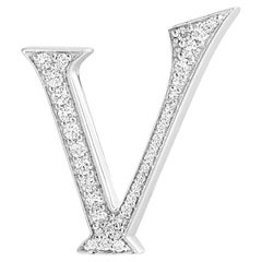 Alphabet 'V' Bag Bijoux with Natural Diamonds