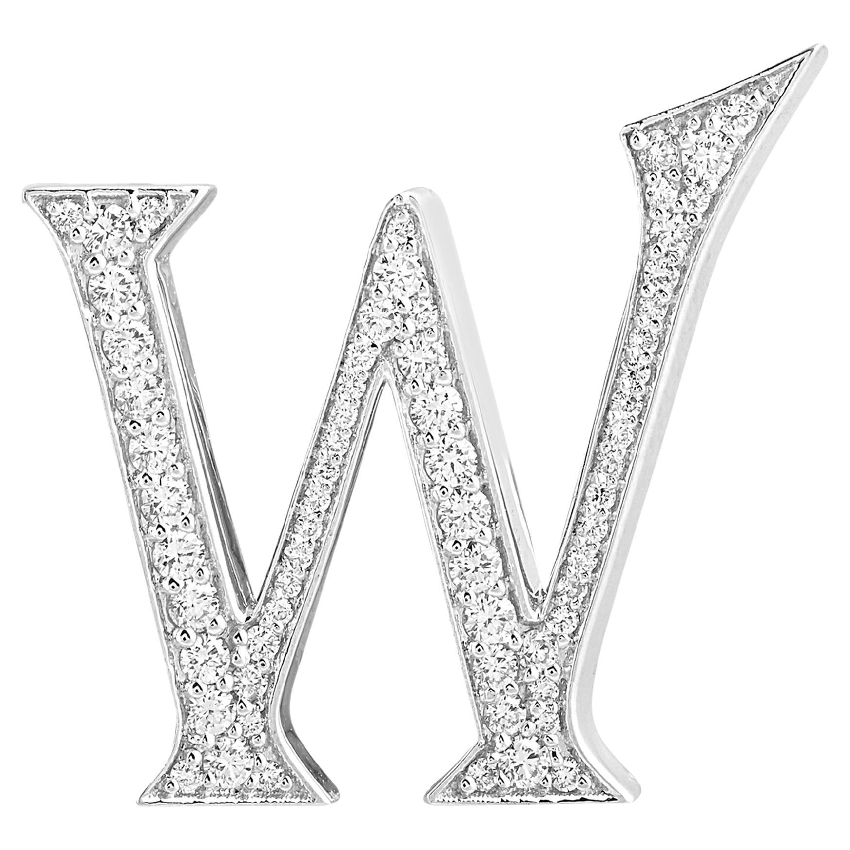 Sac Bijoux Alphabet 'W' avec diamants naturels
