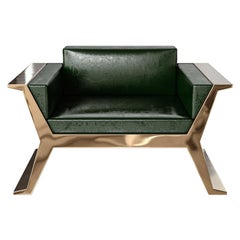 "Alphacute" Club Chair with Bronze, Handcrafted, Istanbul