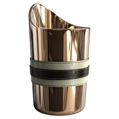 "Alphacute" Ice Bucket with Bronze and Tailor Made Leather Work, Istanbul