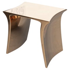 "Alphacute" Side Table with Bronze, Handmade, Istanbul