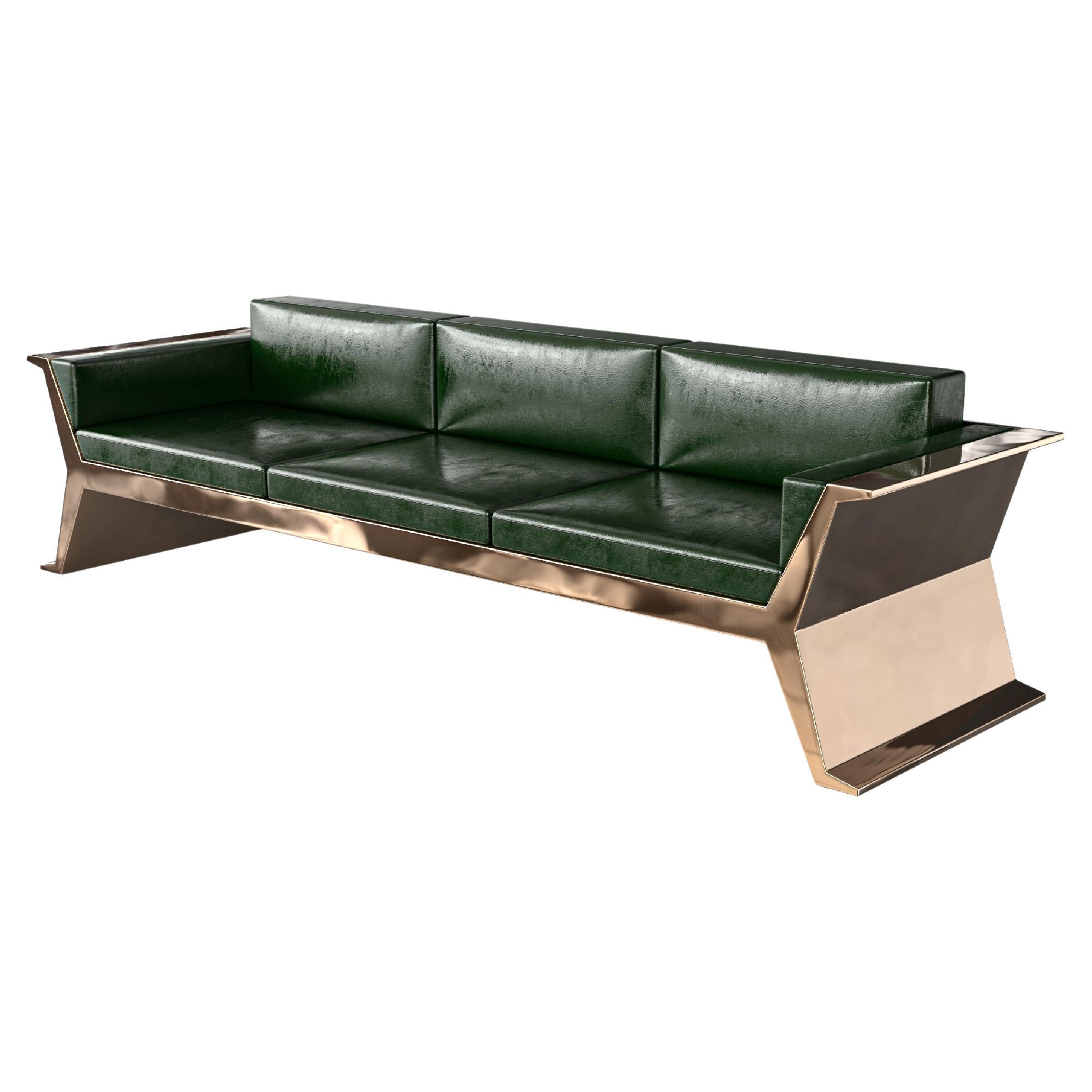 "Alphacute" Sofa with Bronze, Handcrafted, Istanbul
