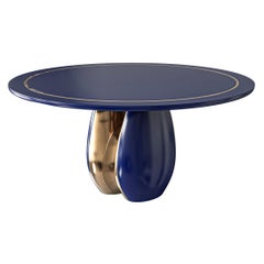 "Alphacute" Round Table with Bronze and Stainless Steel, Handmade, Istanbul