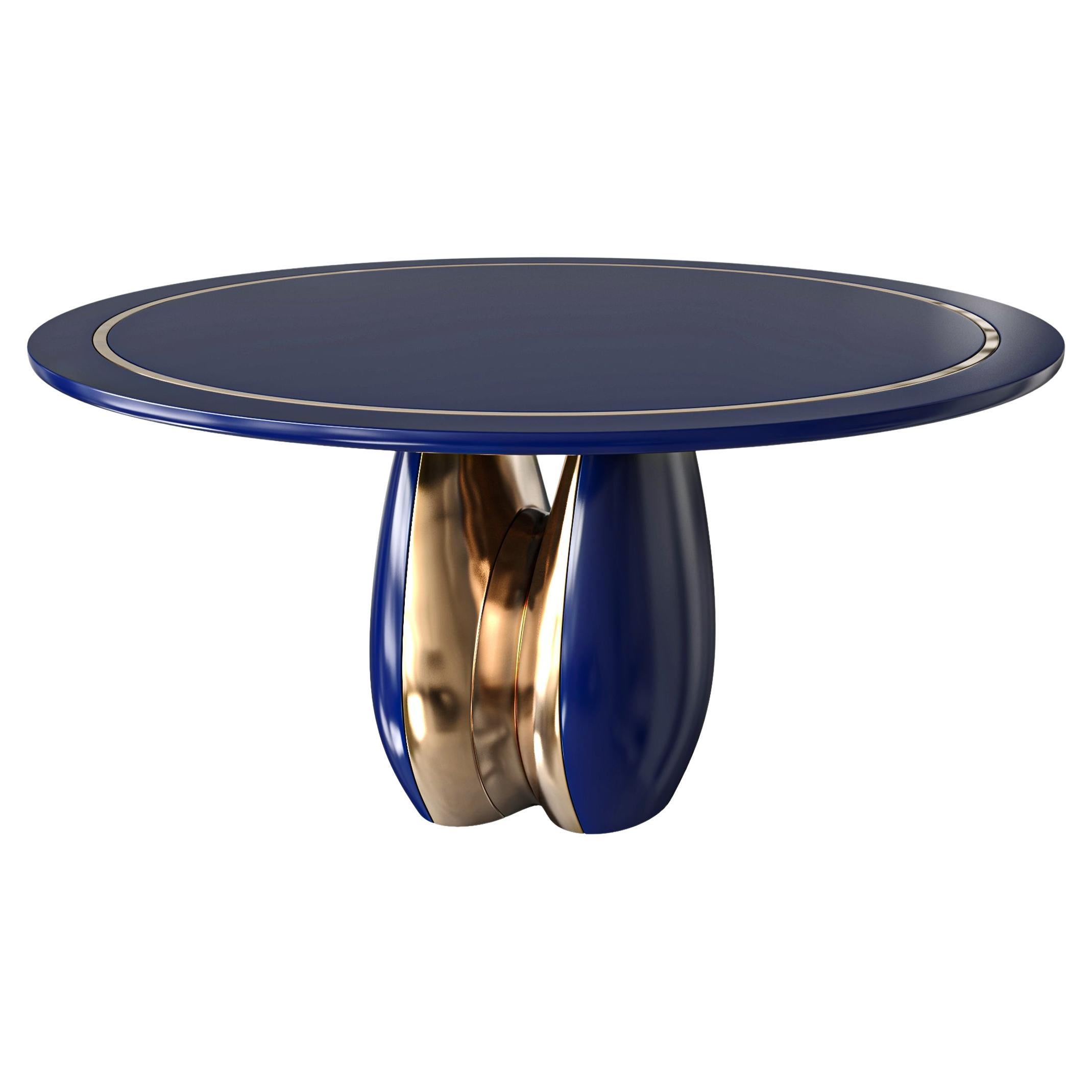 Runder Tisch „Alphacute“ aus Bronze und Edelstahl, handgefertigt, Istanbul