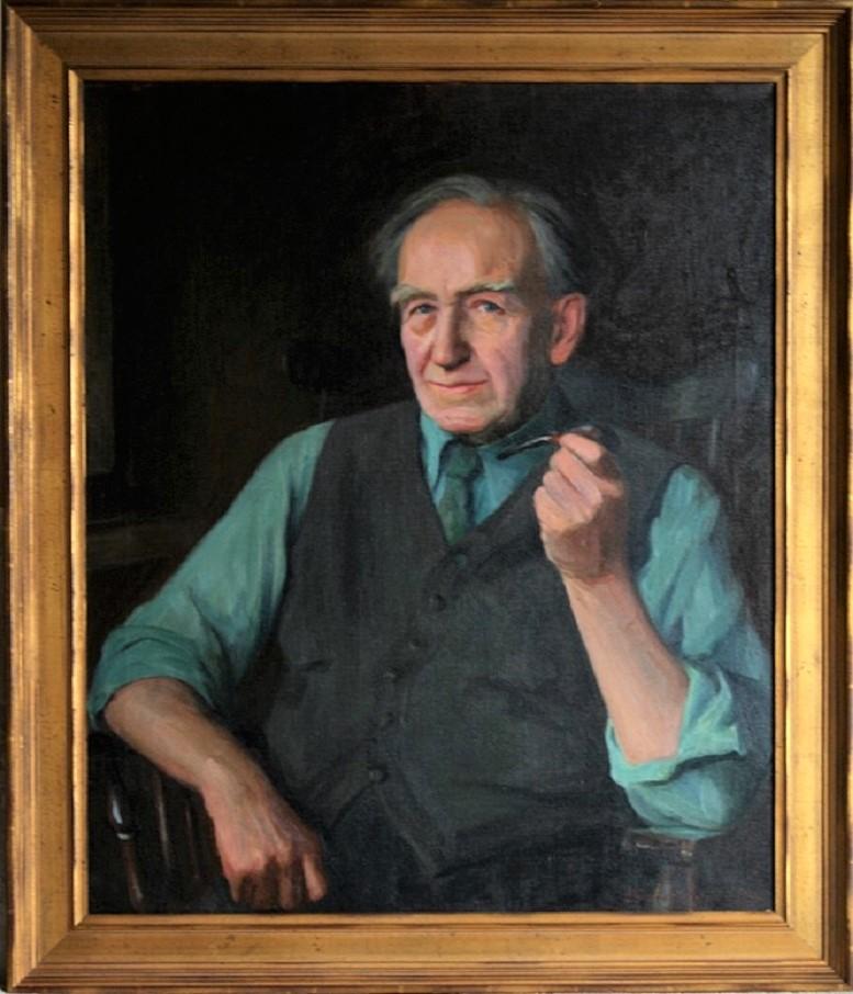 Alphaeus Philemon Cole Portrait Painting – Porträt von Eugene Higgins, 80 Jahre alt.