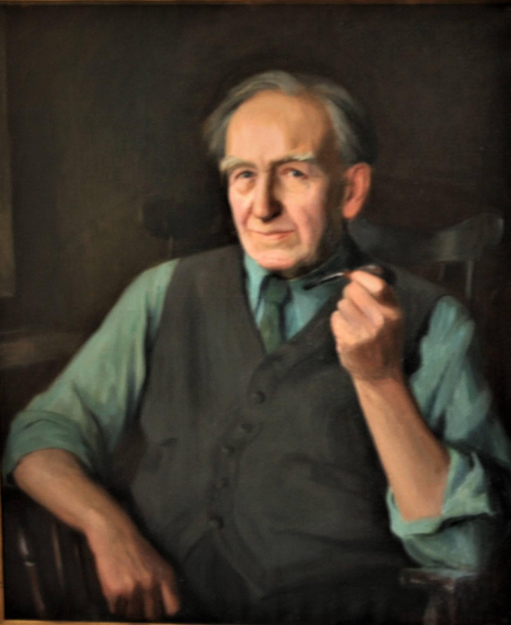 Porträt von Eugene Higgins, 80 Jahre alt. – Painting von Alphaeus Philemon Cole