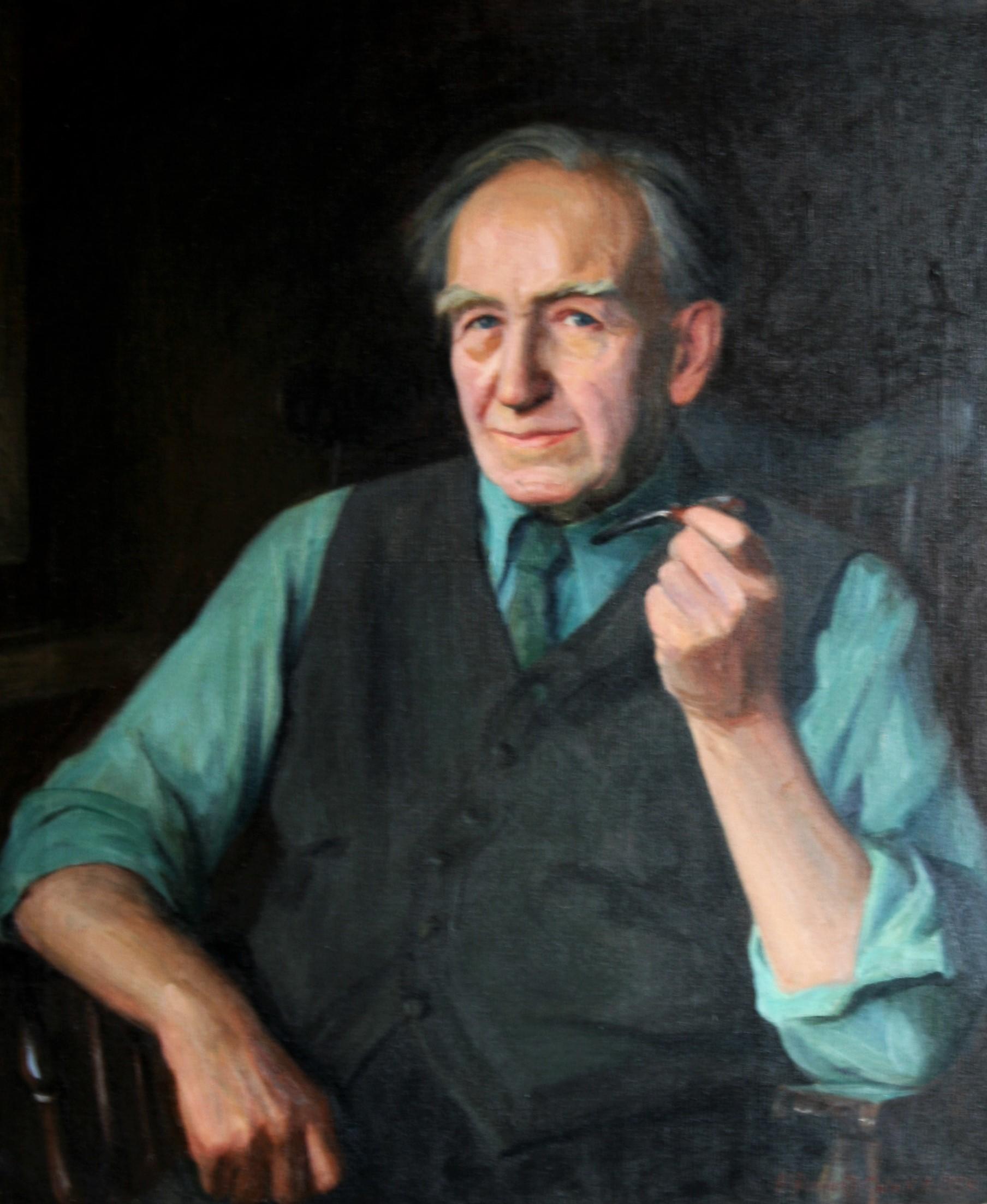 Portrait of Eugene Higgins, Age 80. - American Modern Painting by Alphaeus Philemon Cole