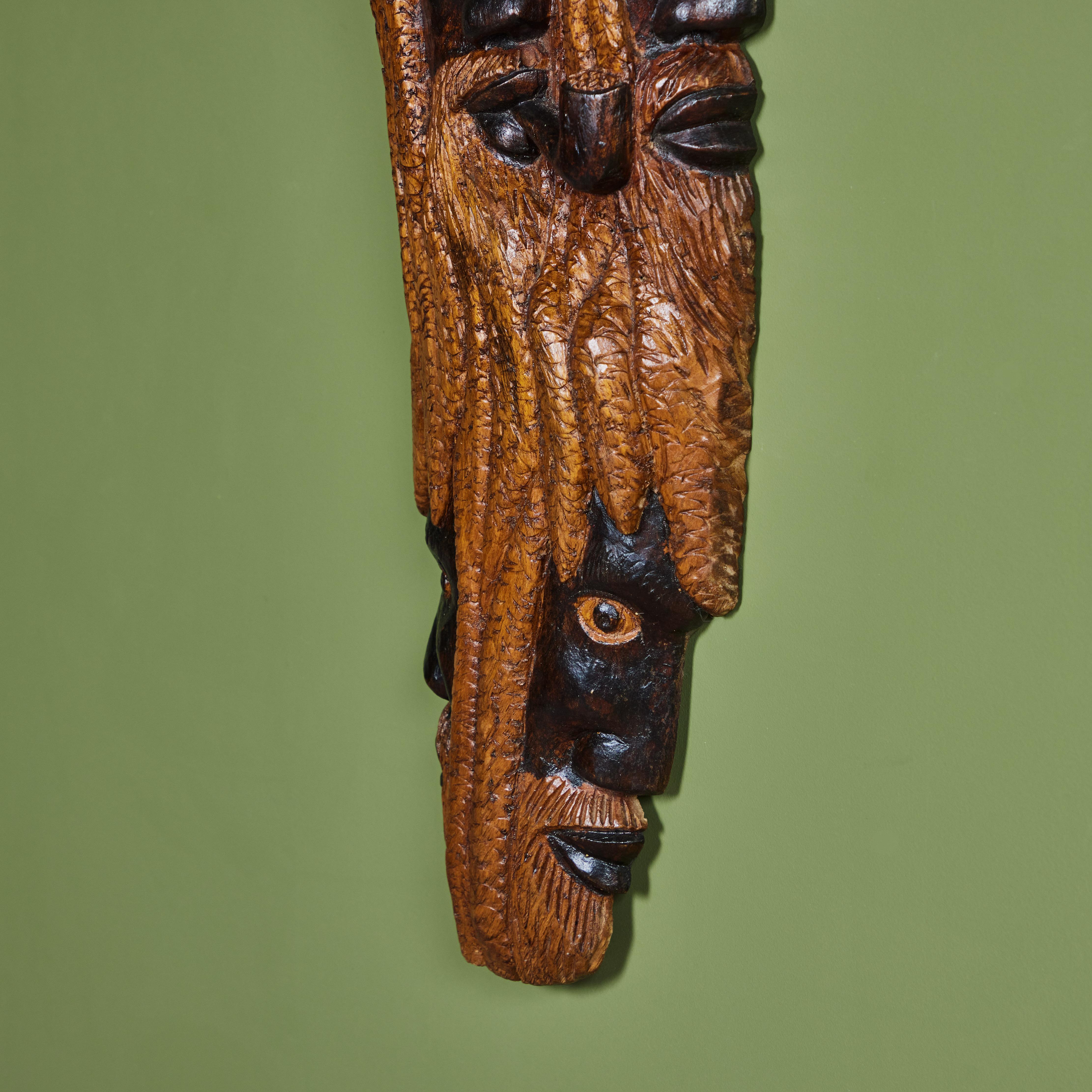 Alphaious Campbell Wood Carved Profile of a Man For Sale 2