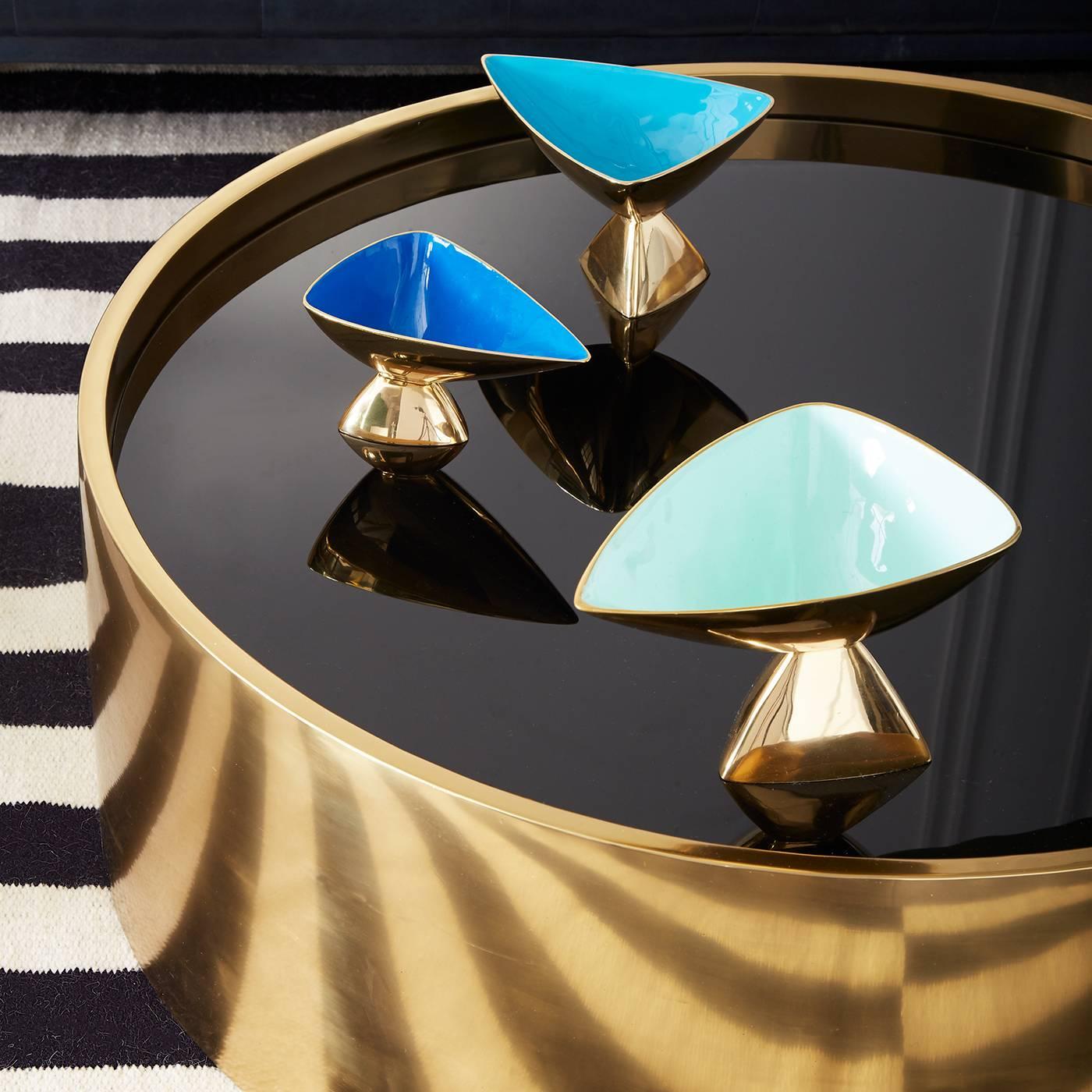 Modern Alphaville Honed Brass Cocktail Table For Sale