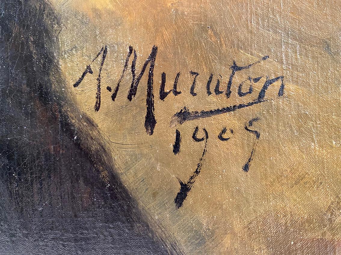 Alphonse Muraton (1824-1911), huile sur toile. Ritratto firmato e datato 1905 in vendita 4