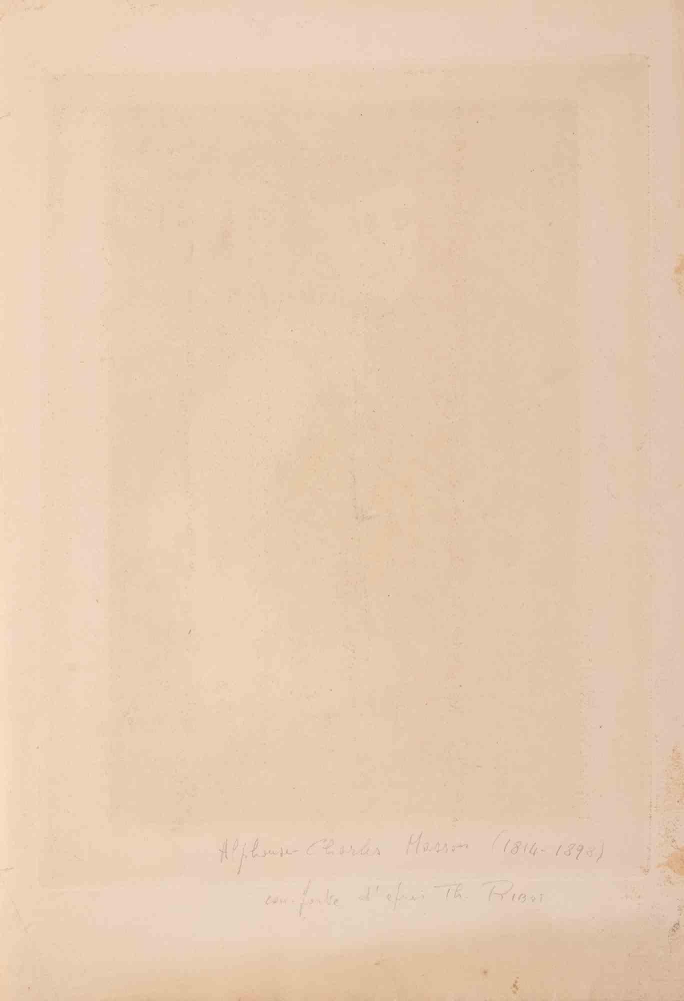 L’Homme à la Manche Jaune - Etching by Alphones Charles Masson - 1880s For Sale 1