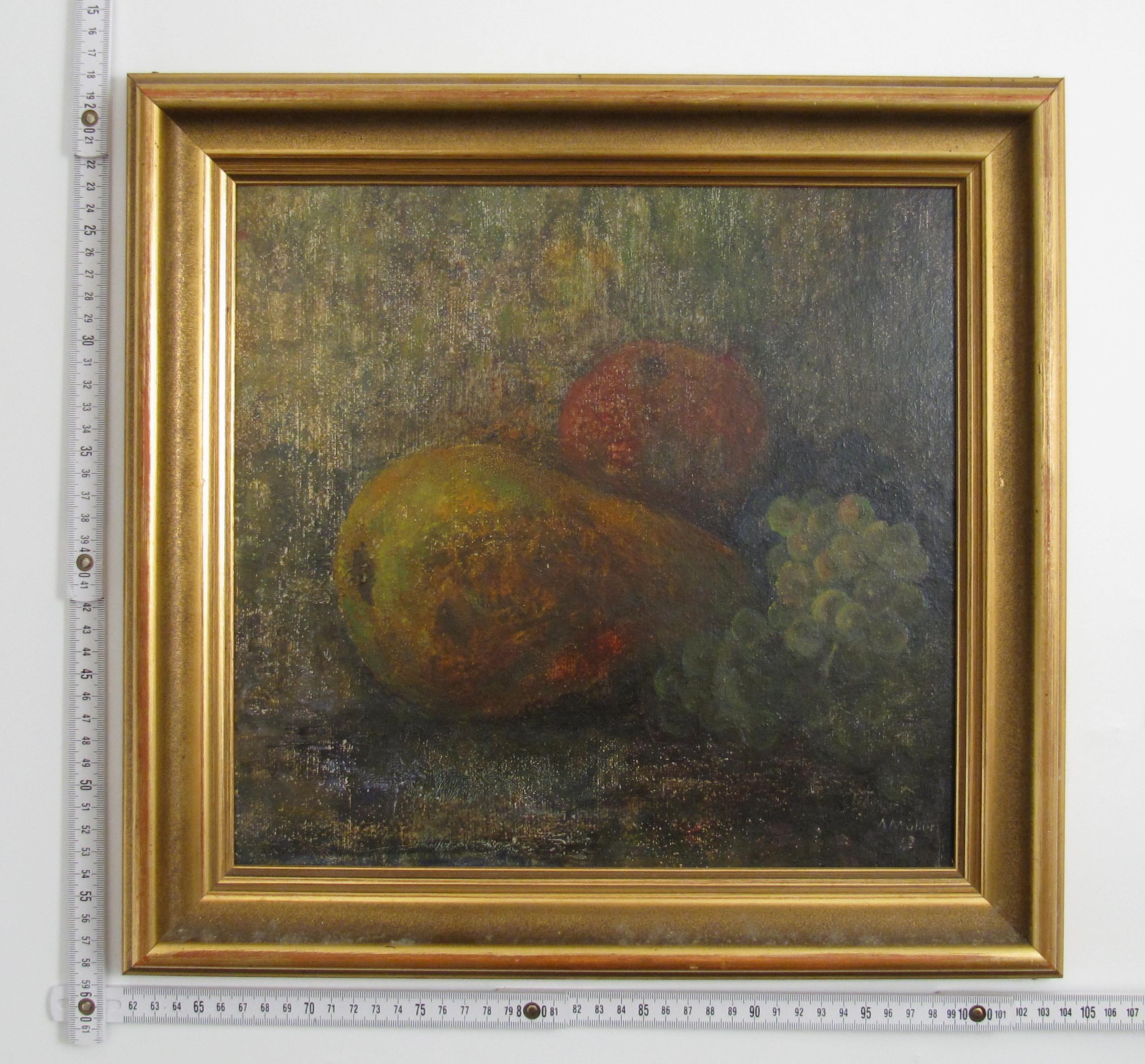 Alfons Alphons Müller (1898-1955) Fruit Still Life Oil Painting Switzerland 1942 5