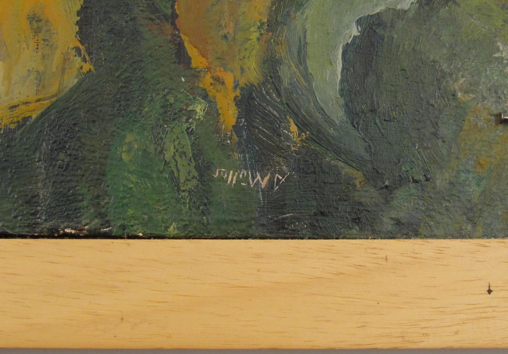 Alphons Müller 1898-1955 Paysage tempétueux des lacs Peinture à l'huile 1942 Suisse en vente 6