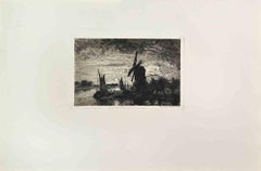Moulin Hollandais – Radierung von Alphonse Aufray De Roc'Bihan – Moulin Hollandais – 1860er Jahre