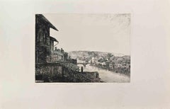 Vue de Varennes en Argonne – Radierung von Alphonse Beaujoint – Vue de Varennes – 1860er Jahre