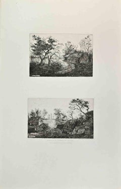 Environs de Varennes en Argonne - Etching by Alphonse Beaujouin - 1865 ca.