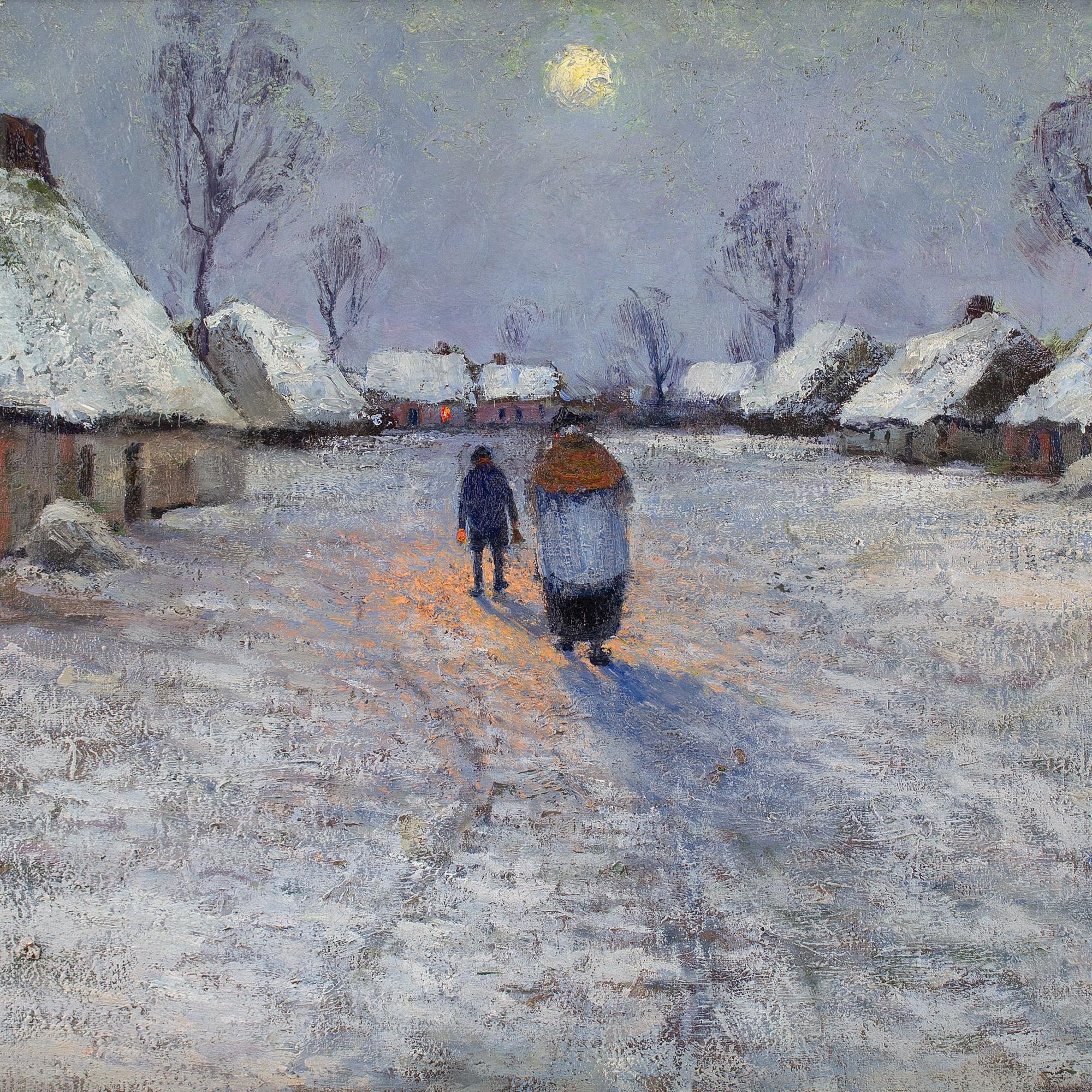 Alphonse De Clercq, Il ritorno del prete, Pittura a olio 3