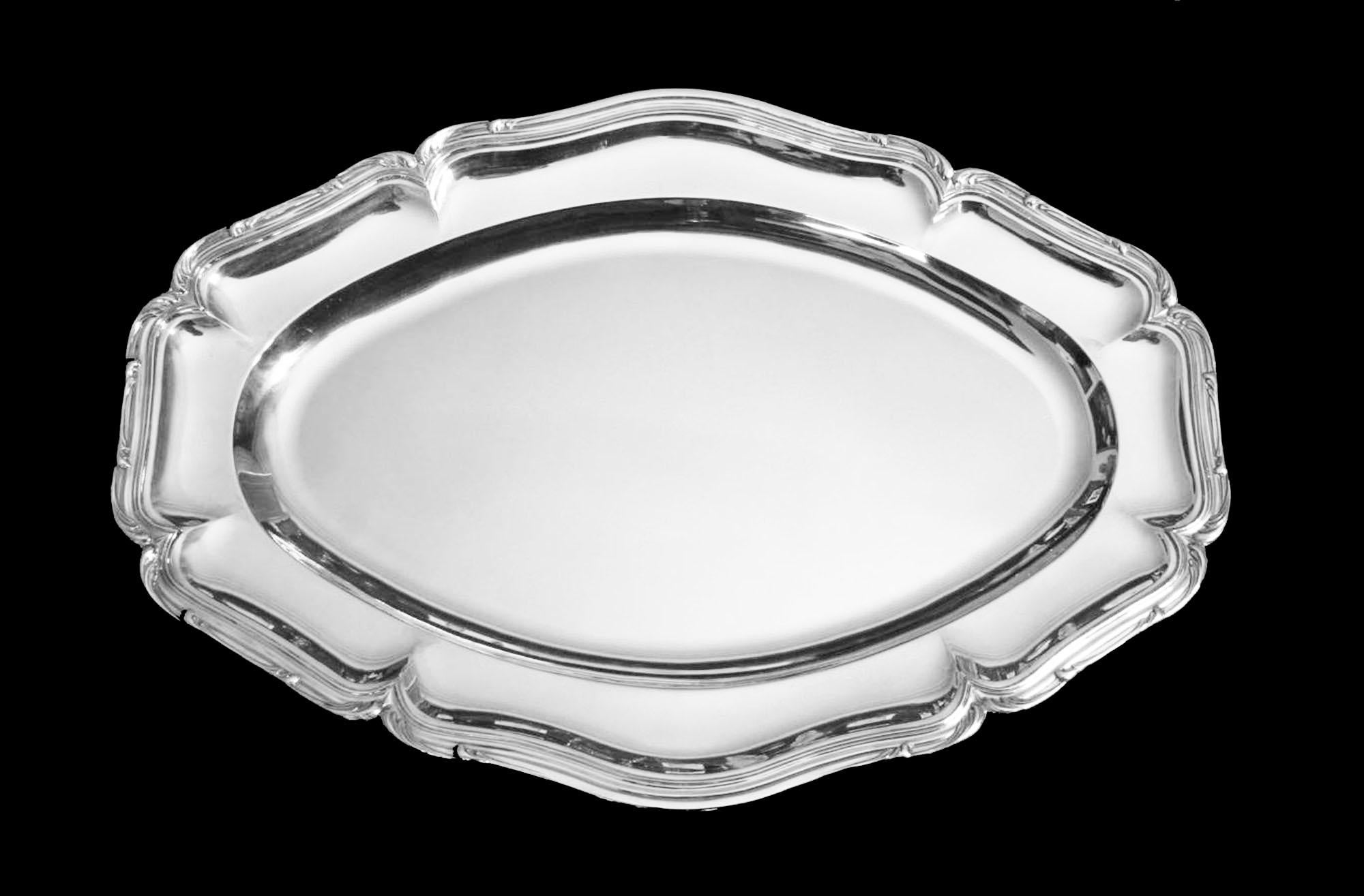 Alphonse Debain - 10pc Antique French 950 Sterling Silver Serving Platter Set. In Excellent Condition In Wilmington, DE