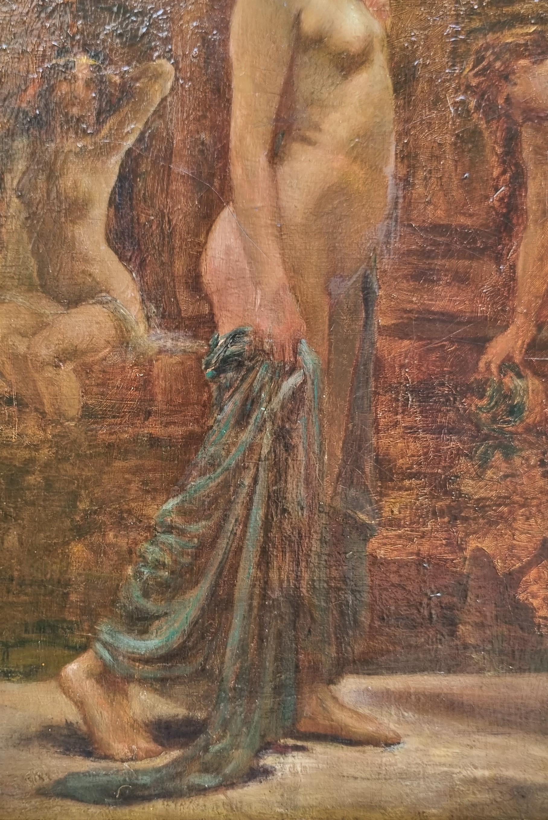 Orientalische Malerei Algerischer Harem Akademischer Maler 19. im Angebot 2