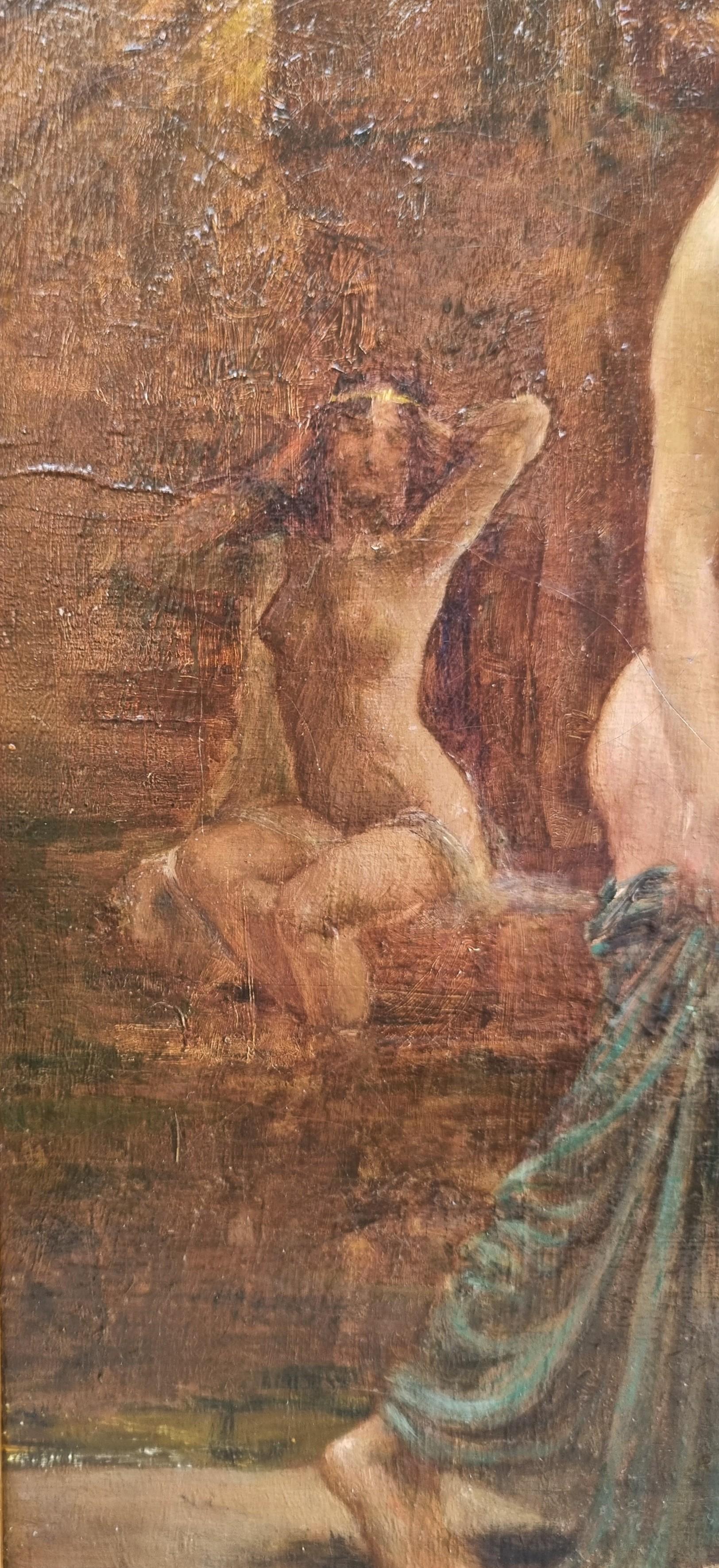 Alphonse Léon GERMAIN-THILL
Aumale (Algérie), 1873 - Alger, 1925
Le harem
Huile sur toile
41 x 32,5 cm (56 x 47 cm avec le cadre)
Signé en bas à droite 