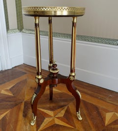 Alphonse Giroux Paris : Mahagoni-Sockeltisch - signiert