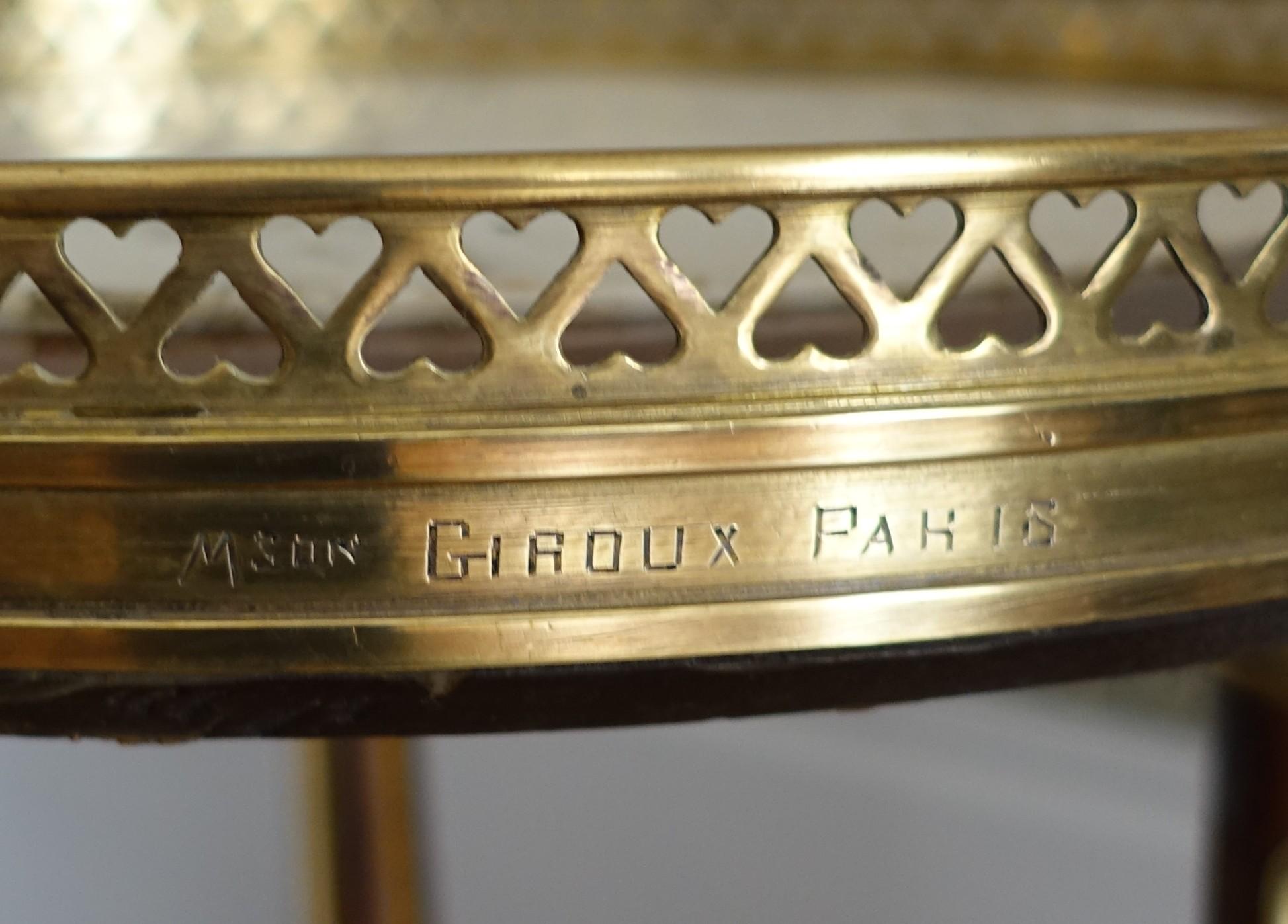 Alphonse Giroux Paris : guéridon en acajou - signé Bon état - En vente à GRENOBLE, FR