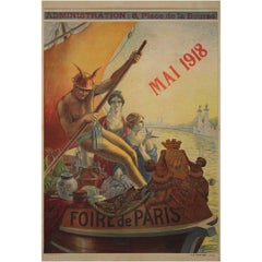 1918 original poster by Alphonse Grebel - Foire de Paris Mai 1918